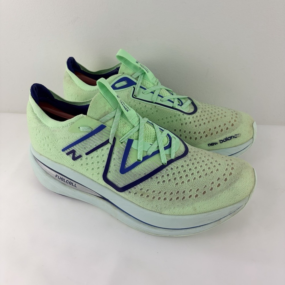 New Balance FuelCell SuperComp Trainer Green Blue Men's Size 13 Running Shoes